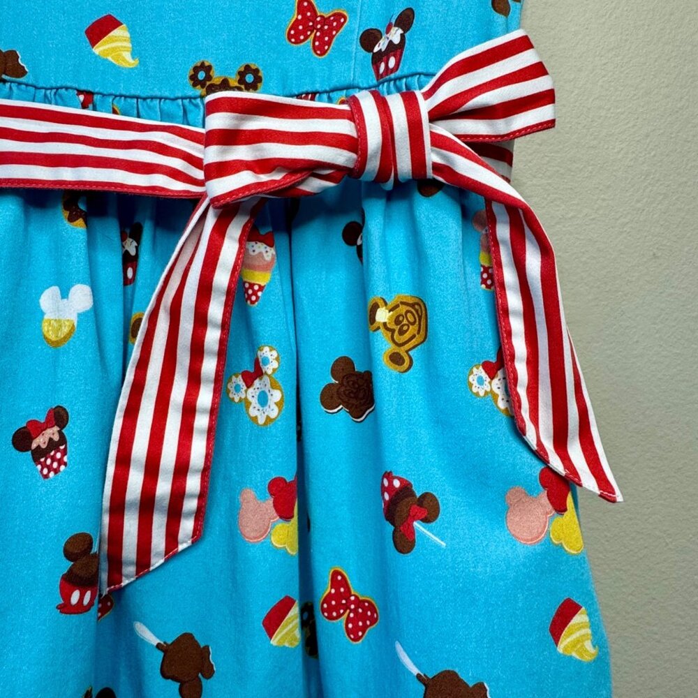 DISNEY PARKS Mickey Minnie Snacks Dress Girls L 12 Disney Dress Shop Food Icons - Picture 6 of 10